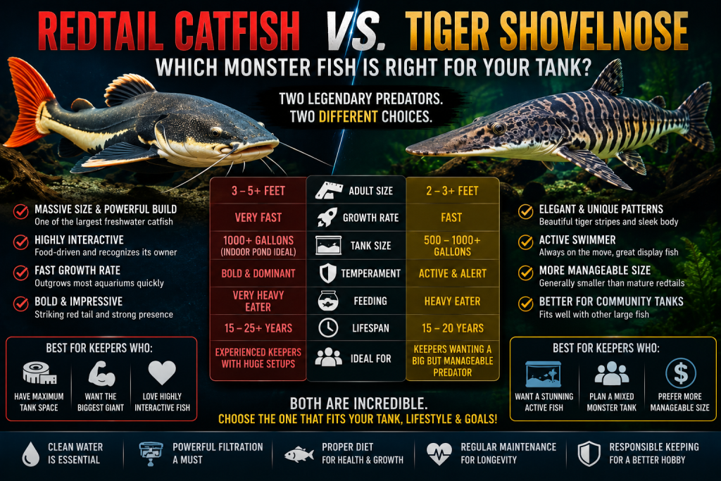 Redtail Catfish vs. Tiger Shovelnose: Which Monster Fish Is Right for Your Tank?