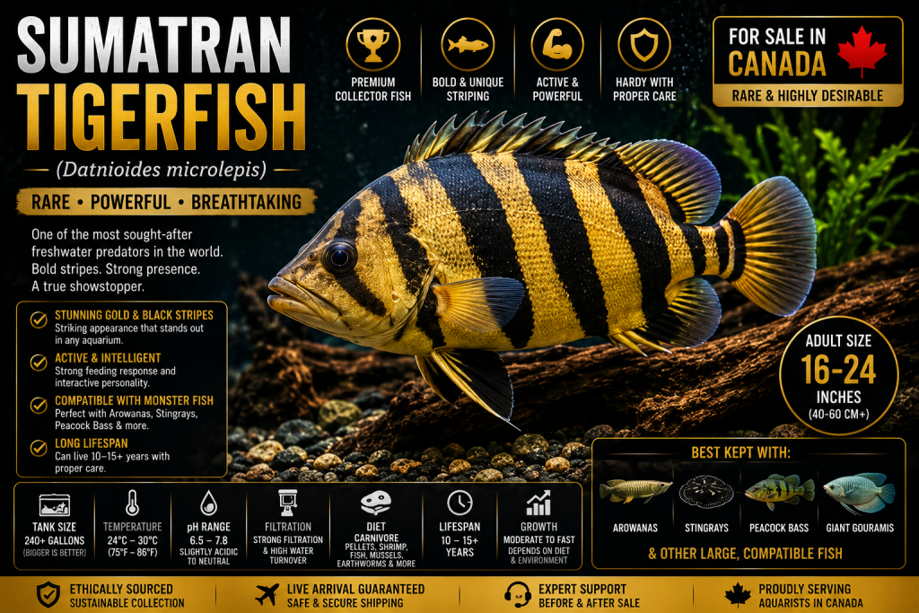 SUMATRAN TIGERFISH (Datnioides microlepis) for Sale in Canada