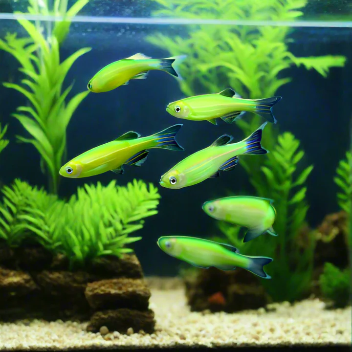 Glo Electric Green Danio (Danio rerio sp.) for Sale Canada | Fluorescent Aquarium Fish